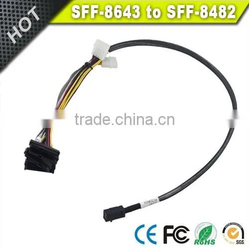 1 Meter Internal Mini SAS HD SFF-8643 to 4 x 29-Pin SAS SFF-8482 Cable photo-2