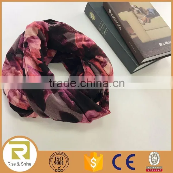 Wholesale 100% Acrylic Abstract Printed Infinity Shawl Scarf
