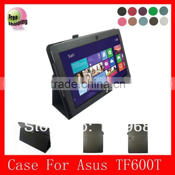 High Quality PU Leather Case for ASUS TF600T,free Shipping,Black