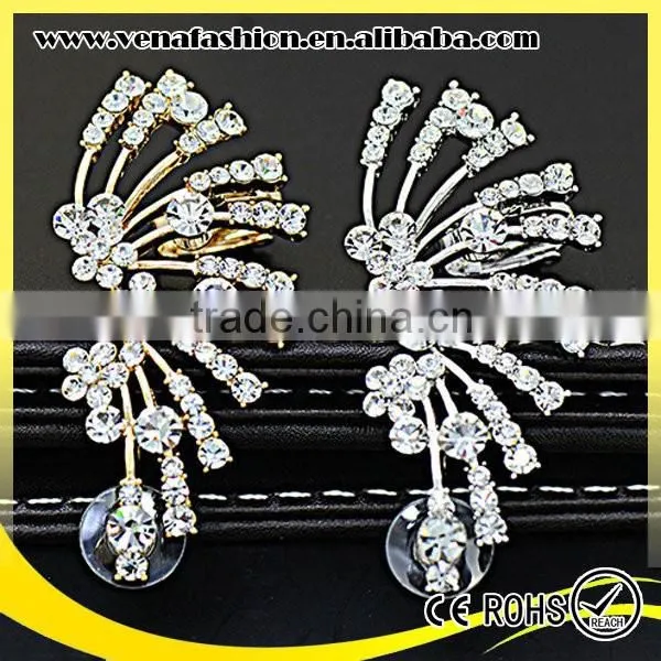 Sector Shape Artificial Man Made Full Diamonds Earrings Woman photo-6