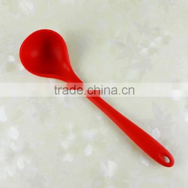 Kitchen Function Silicone Soup Ladle, Colourful Heat Resistant Red Silicone Soup Ladle, Hot Sale Durable Silicone Soup Ladle photo-2