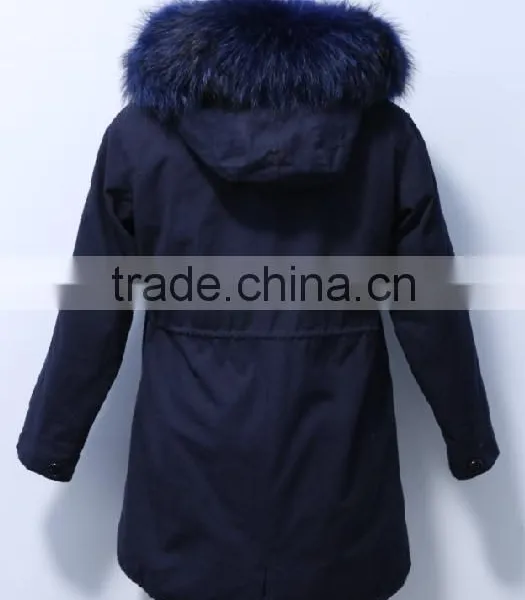 Wholesale Price Hot Selling Popular Parka Jacket With Real Silver Fox Fur Hood Trim photo-5