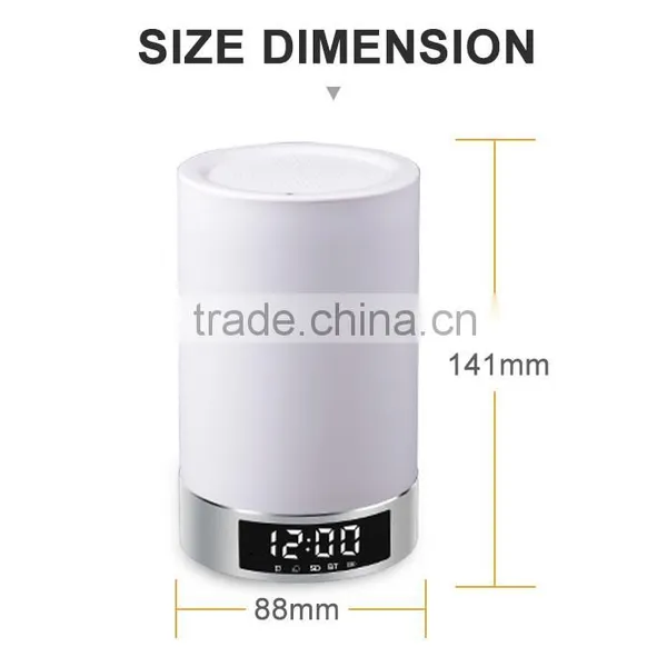 Coloful Portable Bluetooth Speakers With Led Light Wireless Speaker With Clock Touch Sensor photo-3