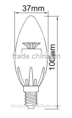 2015 NINGBO HOT Led Bulb, Led Candelabra Bulbs Lamp, Led Candle 4W C30HLAP 323LM E14 LED Light Candle Bulb photo-5
