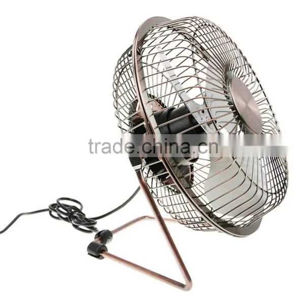 Vintage Retro 4/6 Inch 360 Degree Bronze Metal USB Cooling PC Laptop Desktop Portable Desk Mini Fan photo-4