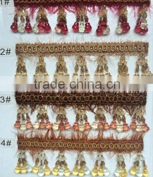 [YZLACE] Tassels Lace Curtains Wholesale 10082