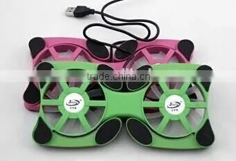 2014 the Newest Good Quality Folding 2-Fans USB Laptop Cooler Black photo-2