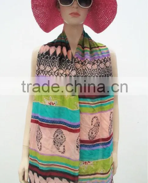Retro Style Scarf,100% Polyester Scarf,Multicolored Printed Scarf