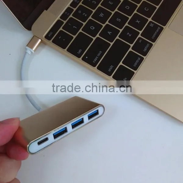 USB Type-C 3.1 Hub, USB-C to 3-Port USB 3.0 Aluminum Hub With 1 Type C Charger Port for the New Macbook, Google Chrome Book photo-5