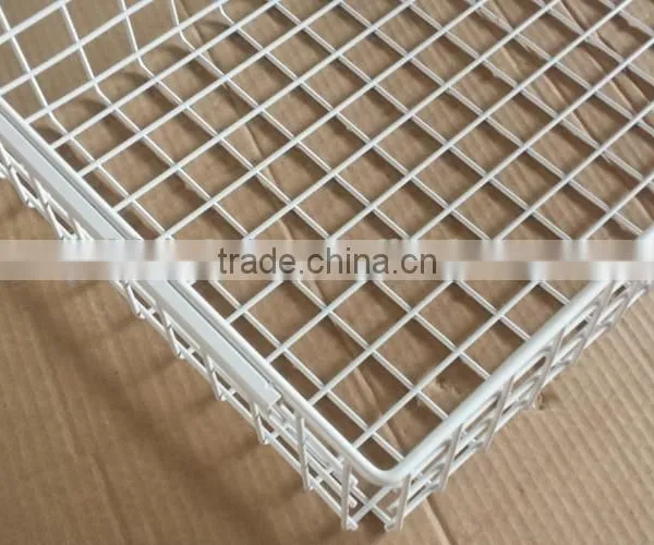 Supermarket White Metal Wire Basket photo-2