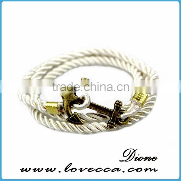 2016 Fashion Navy Style Mens Anchor Leather Rope Bracelet Anchor photo-5