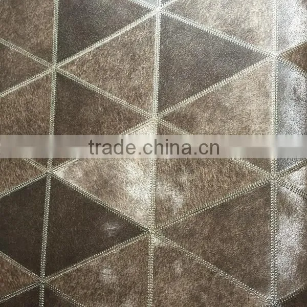 Triangle Fake Leather Sewing Vinyl Wallpaper photo-3
