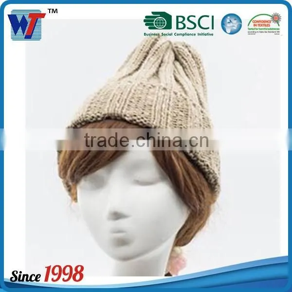 Custom Loosely Cap Hat Long Acrylic Beanie Knit Hat Winter Hat