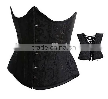 Plus Size 12 Steel-Boned Lingline Underbust Brocade Corset photo-2
