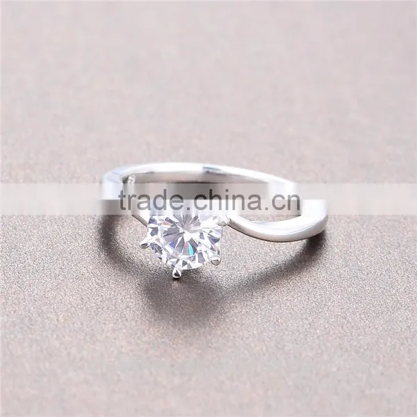 Crystal Gemstones Ring Free Sample Wholesale Custom Engraving With 6 Prongs Mexican Wedding Rings Gemstones Ring For Women photo-4