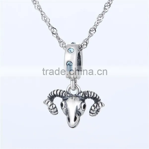 S164 Globalwin Diysterling Jewellery Silver Goat Head Pendant photo-3