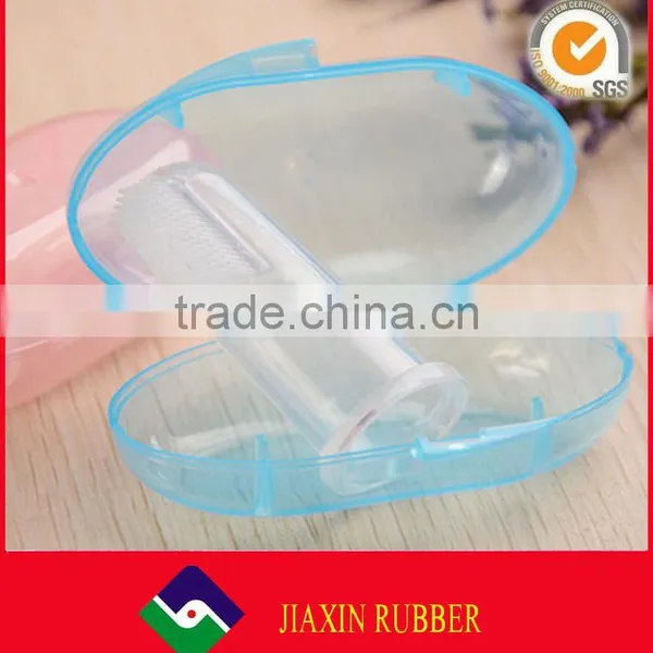 High Quality Custom Soft Transparent Silicone Finger Toothbrush for Baby /kid /infant/toddler photo-3