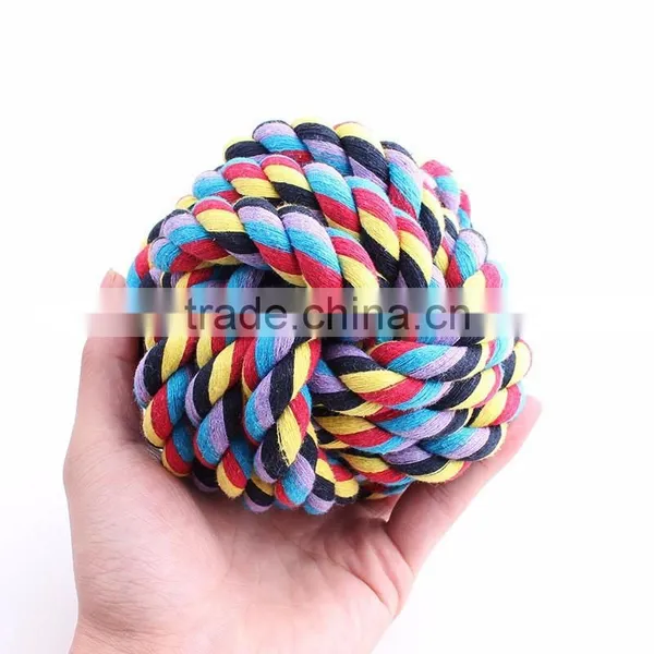 Pet Cotton Rope Toys Cotton Rope Woven Ball Large Size 11 cm photo-2