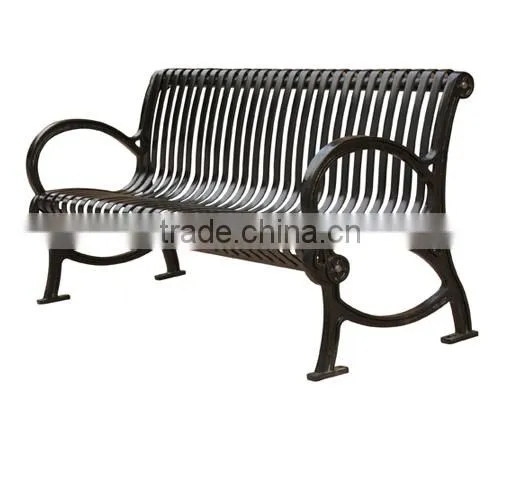 High Loading Capacity Fixed Outdoor Cast Iron Bench photo-3