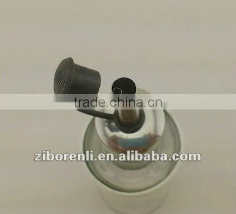 Set 2 Pieces White Stainless Steel Coated New Style Empty Colored Glass Olive Oil Vinegar Bottles Fancy Olive Oil Glass Bottle photo-4