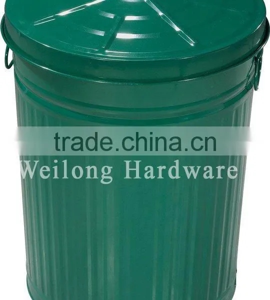 Round Large Capacity Galvanized Steel Metal Trash Can Garbage Bin With Lid photo-4