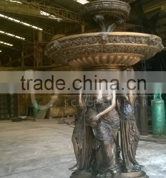 Outdoor Graden Decoration Sexy Girl Statue Copper Water Fountain photo-6