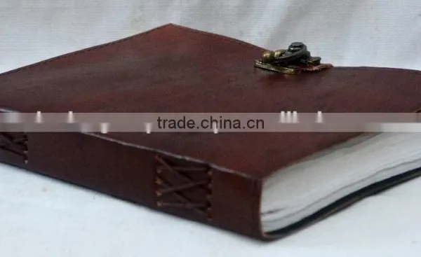 Handmade Vintage Plain Leather Journal With Clasp photo-3