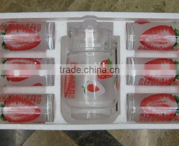 JK036 7pcs Glass Drinking Set With Deco photo-2