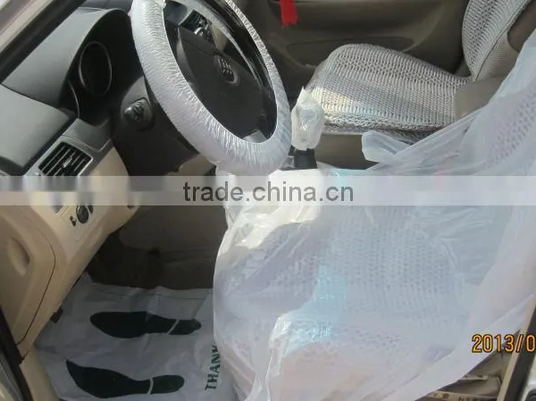 Disposable Car Maintance Kit Plastic Seat Cover 5 in 1 Kit photo-3