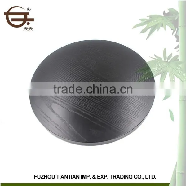 High Quality Black Round Wooden Serving Tray photo-3
