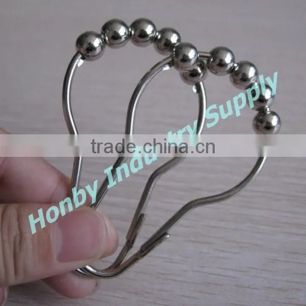 Nickel Steel Pear Shaped Ball Roller Shower Curtain Rings photo-2
