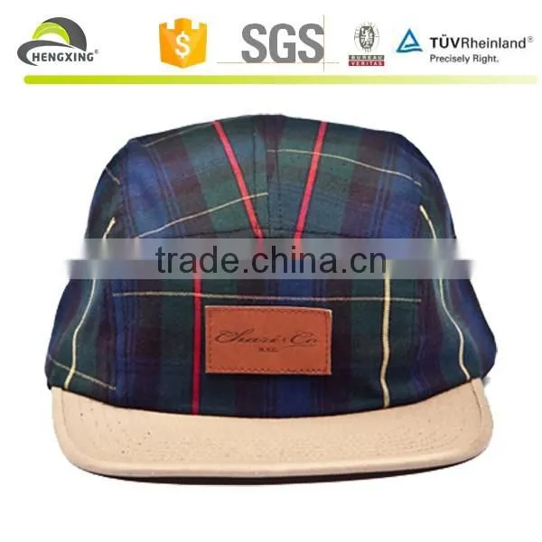 Multi Color Adjustable 5 Panel Cap With Woven Label Front photo-5
