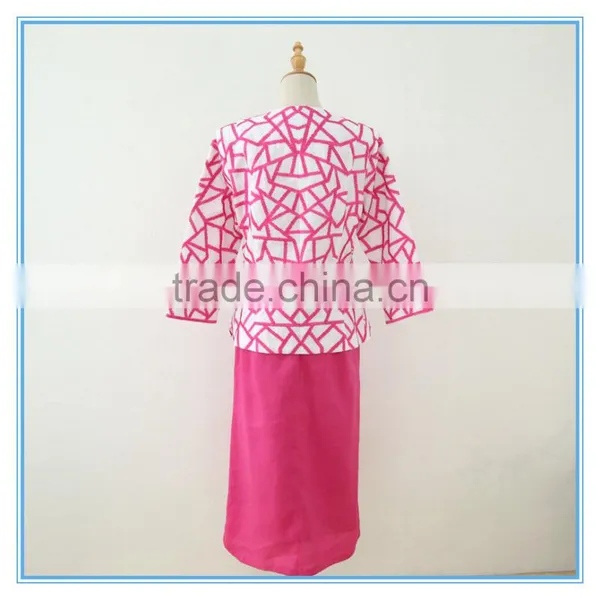 Wholesale 3 Pcs Skirt Set Embroidery Cutwork Womens Suits photo-3