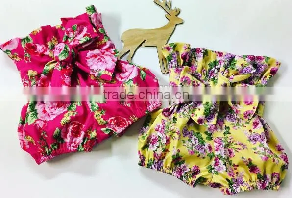 Wholesale Solid Yellow Ruffle Shorts Toddler Baby Girls Soft Cotton Pants photo-5