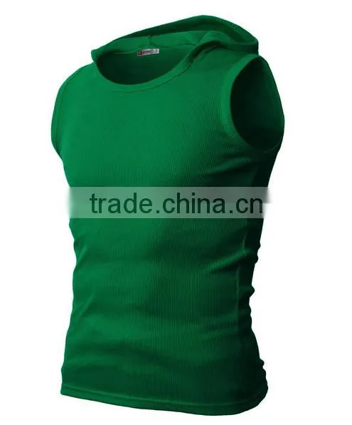 OEM New Design Cotton Plain Mens Gilet With Hood photo-6