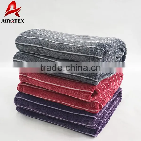 Cheap Price Super Soft Stripe Yarn Dyed Flannel Fleece Blanket photo-6