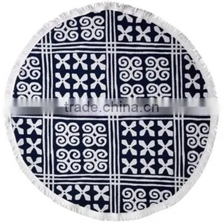 Custom Design Reactive Print Cotton Beach Towel Round Pareo China Supplier photo-5