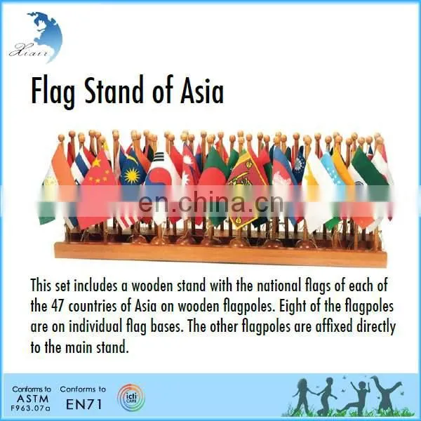 Early Learing Eco-friendly Geography Montessori Flag Stand Toy photo-2