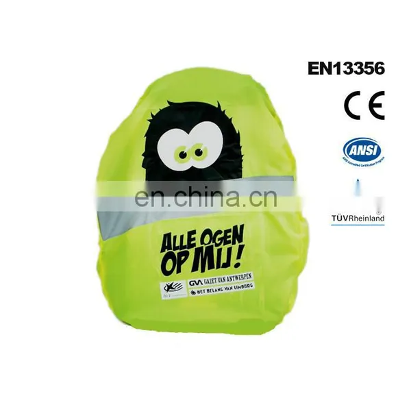 100% Polyester Oxford High Visibility Reflective Safety Backpack Cover with String