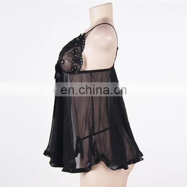 Hot Sexy Transparent Plus Size Girls Sex Nighties photo-5
