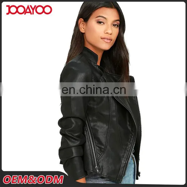 2017 Customed New Style Women Black Jacket Lady Winter Fancy Motorcycle Original Leather Jacket photo-3