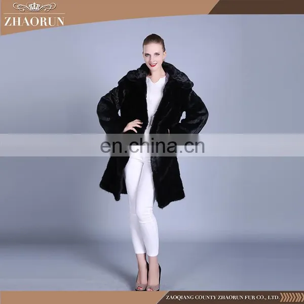 Wholesale China Hooded Black Mink Fur Coat / Genuine Mink Fur Coat photo-4