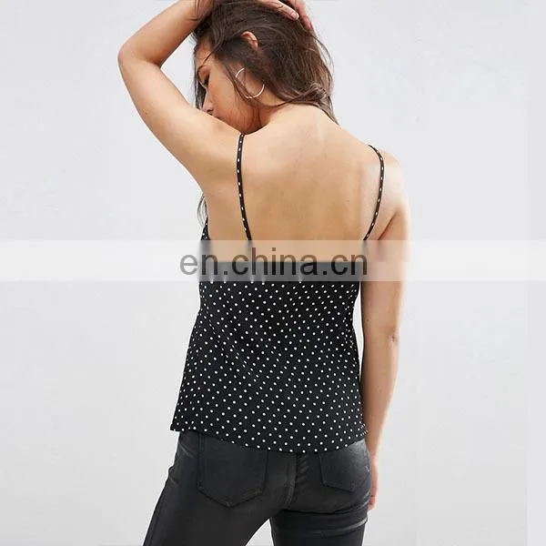 2016 Custom Pretty Cami Top in Spot Print Fashion Blouse for Women photo-3