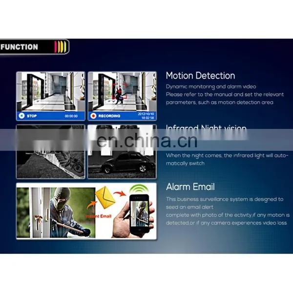 Lens 1500 TVL CCTV DVR Surveillance System IP66 Weatherproof Indoor Security Bullet Camera With 6 LED Array photo-4