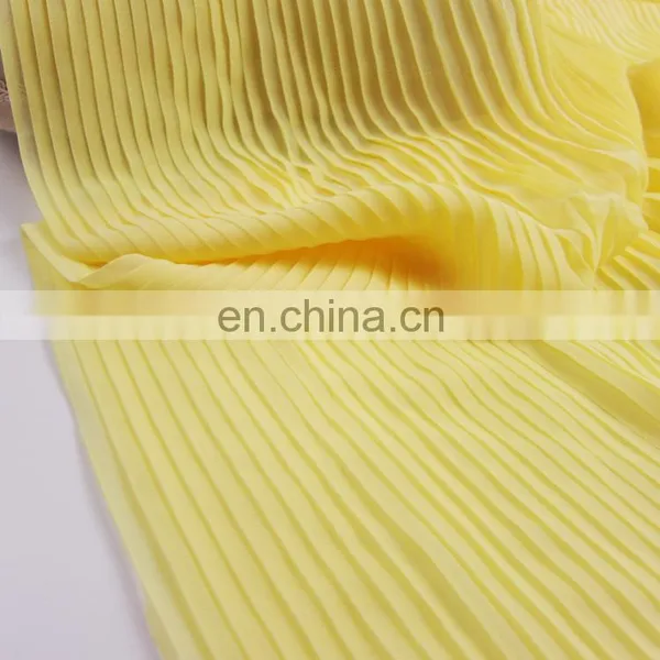 100% Polyester Pleated Chiffon Fabric/chiffon Pleated Fabric for Dress/scarf photo-2