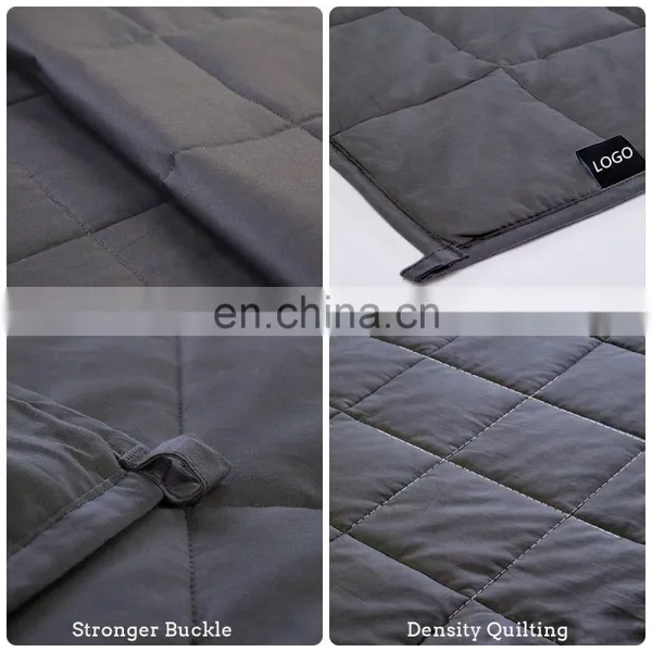 Hot Sale Bamboo Cotton Custom Weighted Blanket 15lbs for Adults photo-4