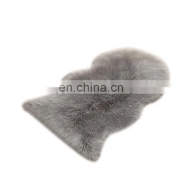 Luxury Home Decorative Long Pile Faux Fur Sheepskin Nature Shape Rug Carpet photo-2