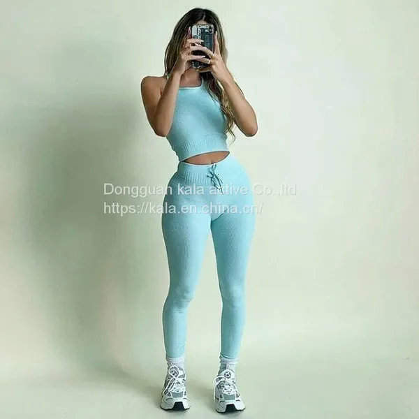 Hot Sales Girl Seamless Fitness & Yoga Wear High Quality Wholesales Workout Gym Sport Set photo-2