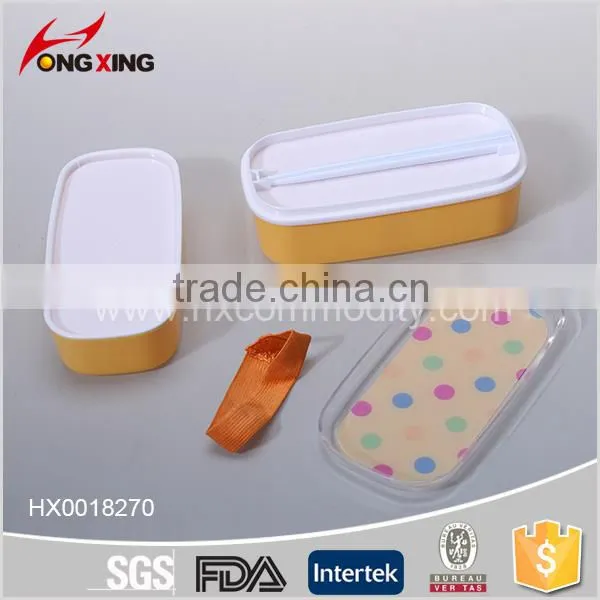 2-layer Rectangle Microwave Plastic Lunch Box With Chopsticks photo-3