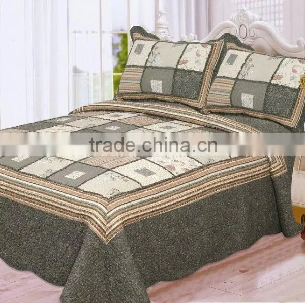 Polyester Block Diagonal Process Printed Bed Set photo-5